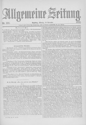 Allgemeine Zeitung Montag 25. November 1872