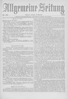 Allgemeine Zeitung Dienstag 26. November 1872