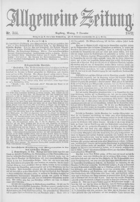 Allgemeine Zeitung Montag 9. Dezember 1872