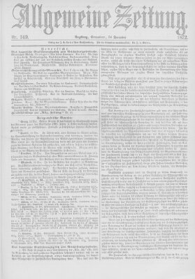 Allgemeine Zeitung Samstag 14. Dezember 1872