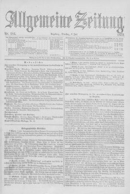 Allgemeine Zeitung Dienstag 2. Juli 1872