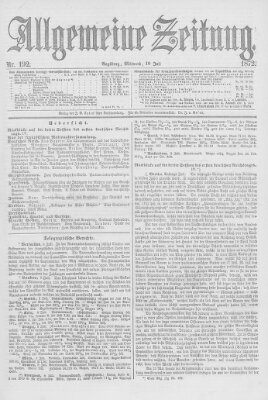 Allgemeine Zeitung Mittwoch 10. Juli 1872