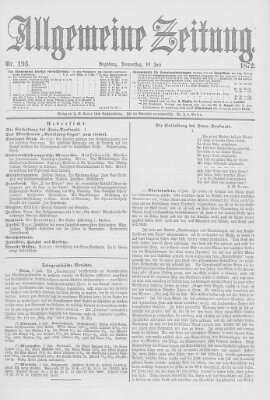 Allgemeine Zeitung Donnerstag 11. Juli 1872