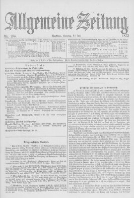 Allgemeine Zeitung Sonntag 14. Juli 1872