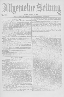 Allgemeine Zeitung Mittwoch 17. Juli 1872