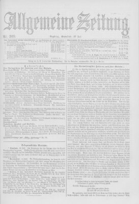 Allgemeine Zeitung Samstag 27. Juli 1872