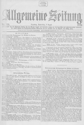 Allgemeine Zeitung Donnerstag 1. August 1872