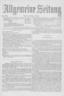 Allgemeine Zeitung Donnerstag 8. August 1872