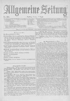 Allgemeine Zeitung Sonntag 11. August 1872