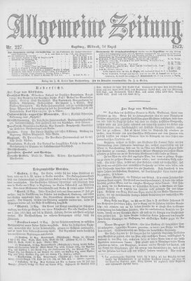 Allgemeine Zeitung Mittwoch 14. August 1872