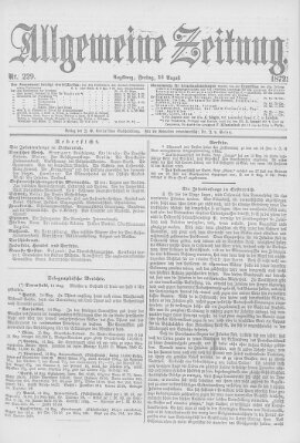 Allgemeine Zeitung Freitag 16. August 1872