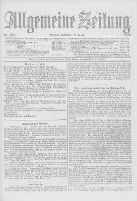 Allgemeine Zeitung Samstag 17. August 1872