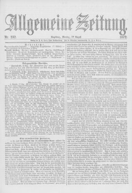 Allgemeine Zeitung Montag 19. August 1872