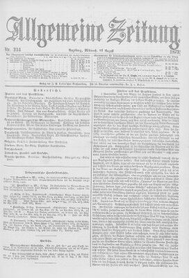 Allgemeine Zeitung Mittwoch 21. August 1872