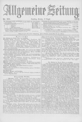 Allgemeine Zeitung Sonntag 25. August 1872