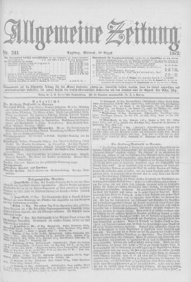 Allgemeine Zeitung Mittwoch 28. August 1872