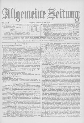 Allgemeine Zeitung Donnerstag 29. August 1872