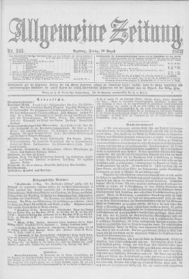 Allgemeine Zeitung Freitag 30. August 1872