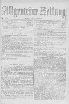 Allgemeine Zeitung Sonntag 1. September 1872