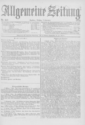 Allgemeine Zeitung Dienstag 3. September 1872