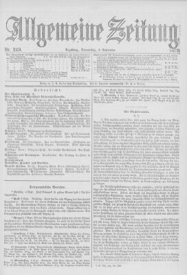 Allgemeine Zeitung Donnerstag 5. September 1872