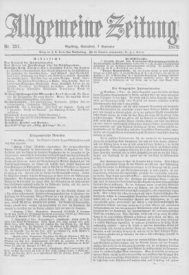 Allgemeine Zeitung Samstag 7. September 1872