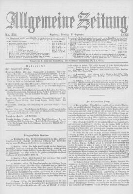 Allgemeine Zeitung Dienstag 10. September 1872