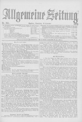 Allgemeine Zeitung Donnerstag 12. September 1872