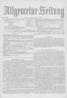 Allgemeine Zeitung Freitag 13. September 1872