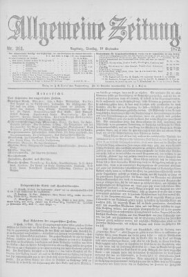 Allgemeine Zeitung Dienstag 17. September 1872