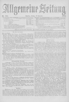 Allgemeine Zeitung Freitag 20. September 1872