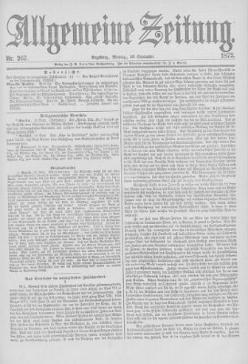 Allgemeine Zeitung Montag 23. September 1872