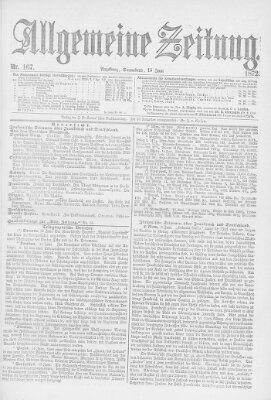 Allgemeine Zeitung Samstag 15. Juni 1872