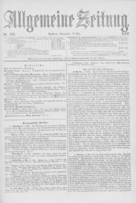 Allgemeine Zeitung Samstag 18. Mai 1872