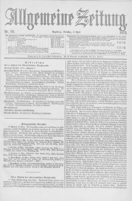 Allgemeine Zeitung Dienstag 2. April 1872