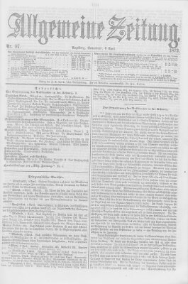 Allgemeine Zeitung Samstag 6. April 1872