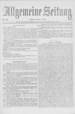 Allgemeine Zeitung Sonntag 7. April 1872