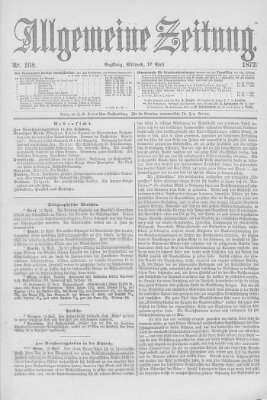 Allgemeine Zeitung Mittwoch 17. April 1872