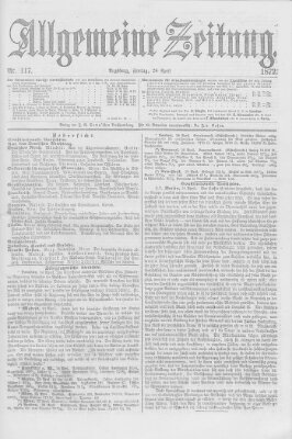 Allgemeine Zeitung Freitag 26. April 1872