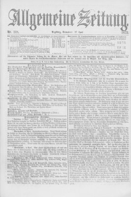 Allgemeine Zeitung Samstag 27. April 1872