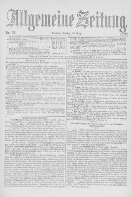 Allgemeine Zeitung Dienstag 12. März 1872