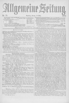 Allgemeine Zeitung Freitag 15. März 1872