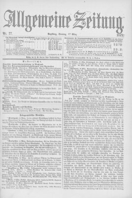 Allgemeine Zeitung Sonntag 17. März 1872