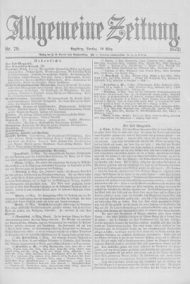 Allgemeine Zeitung Dienstag 19. März 1872