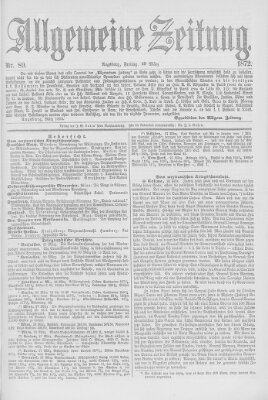 Allgemeine Zeitung Freitag 29. März 1872