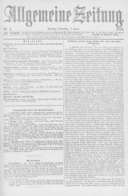 Allgemeine Zeitung Donnerstag 4. Januar 1872