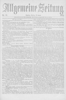 Allgemeine Zeitung Freitag 12. Januar 1872