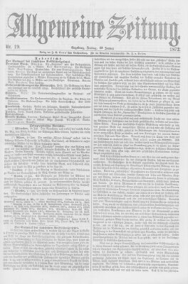 Allgemeine Zeitung Freitag 19. Januar 1872