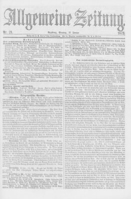 Allgemeine Zeitung Sonntag 21. Januar 1872