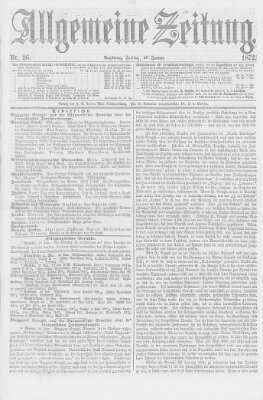 Allgemeine Zeitung Freitag 26. Januar 1872